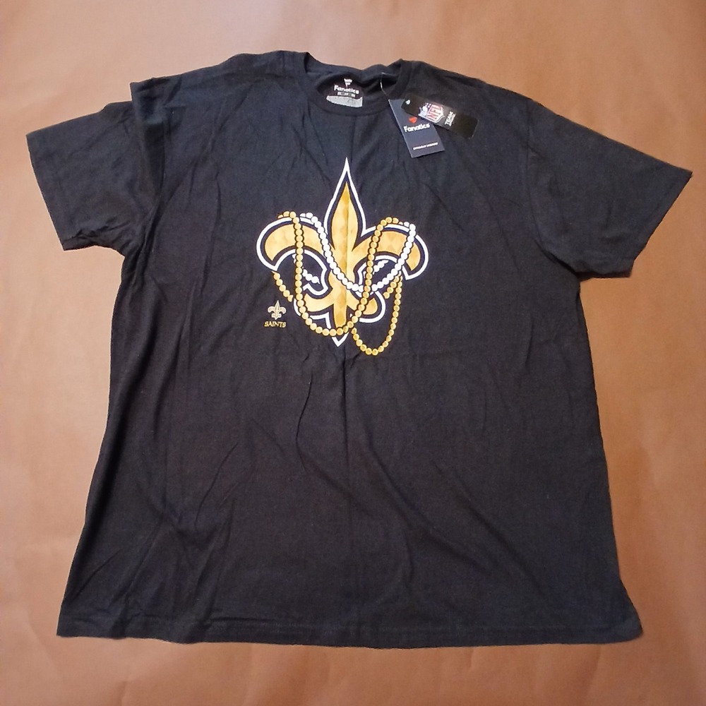 NFL New Orleans Saints T-Shirt 2XL Black Gold Football